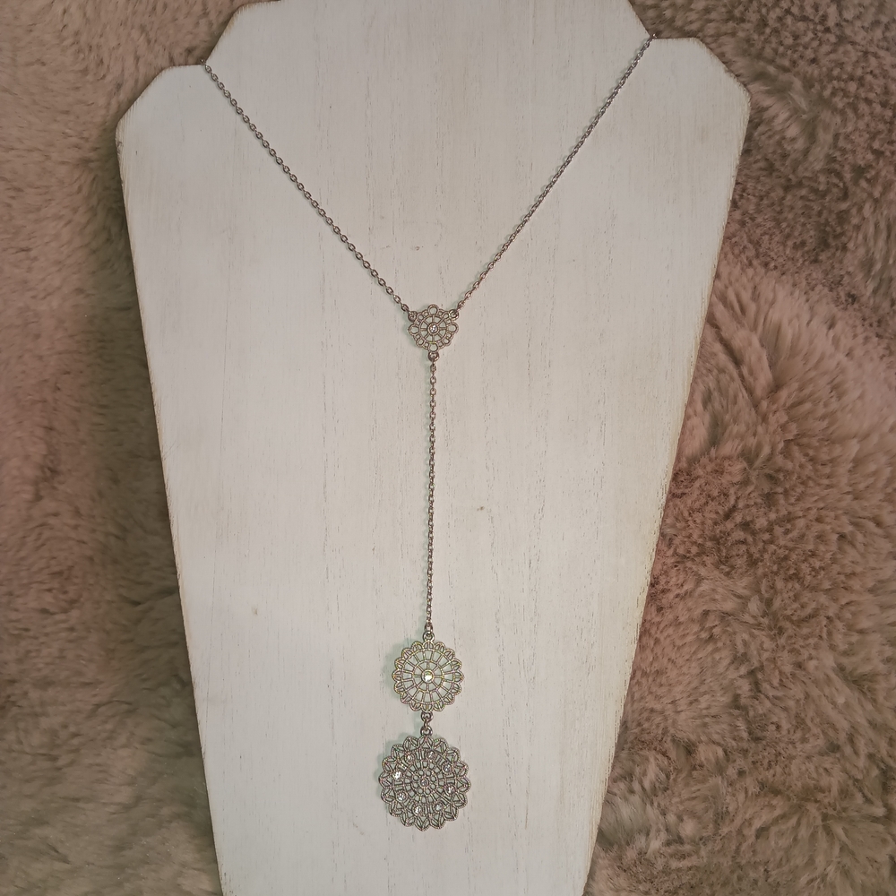 INC International Concepts Silver Lariat Necklace